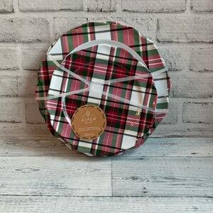 ASPEN 8pc Plaid Dinner & Salad Christmas Plate Set